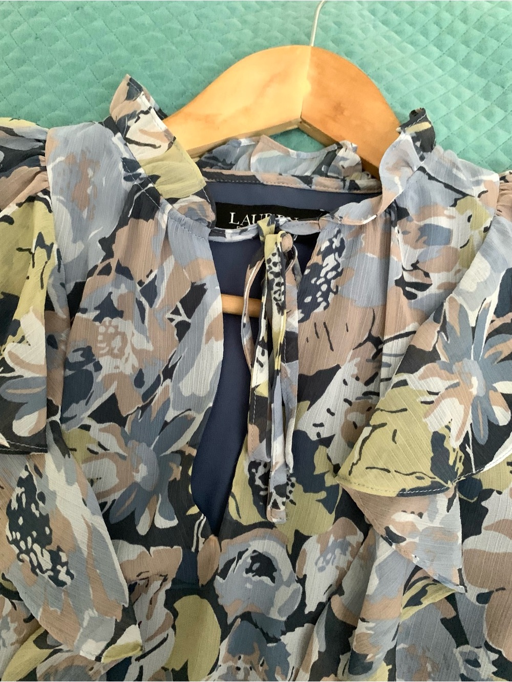 Ralph Lauren Floral Ruffle-Trim Georgette Dress - Picture 9 of 14